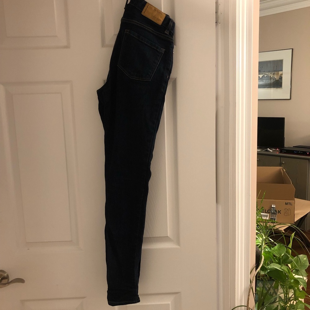Frank and Oak dark blue wash skinny denim